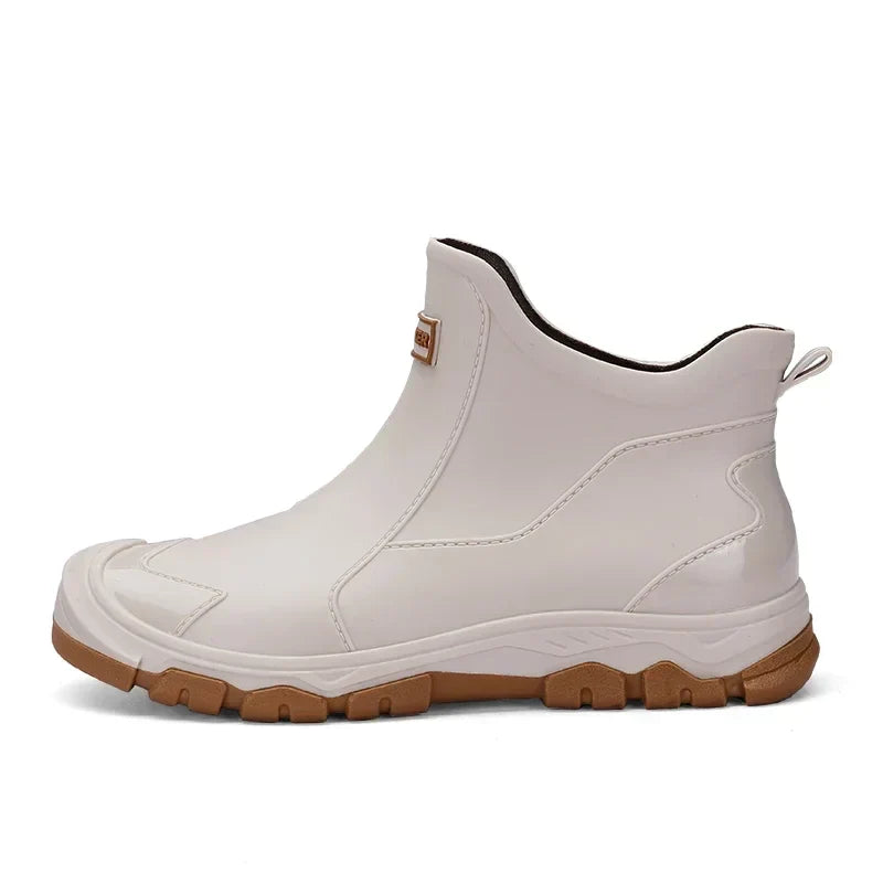 Women's Waterproof Knee High Rain Boots | Supportive Sole with Smooth Clean Profile | Size 6-10.5, Black or Beige