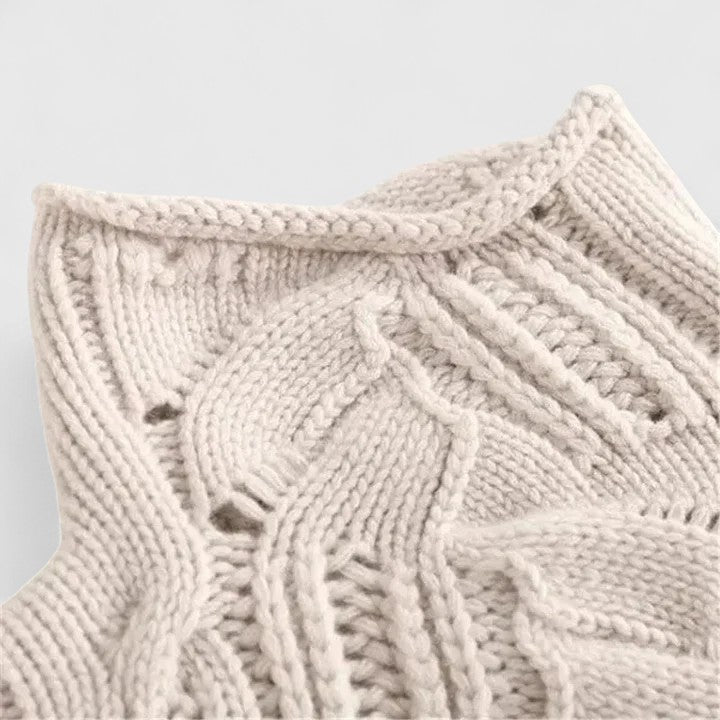 Women's Soft Knit Sweater | Smooth Draping Fit, Long Sleeves, Layers Neatly Under Coats | Sizes S-3XL | Blue and Beige