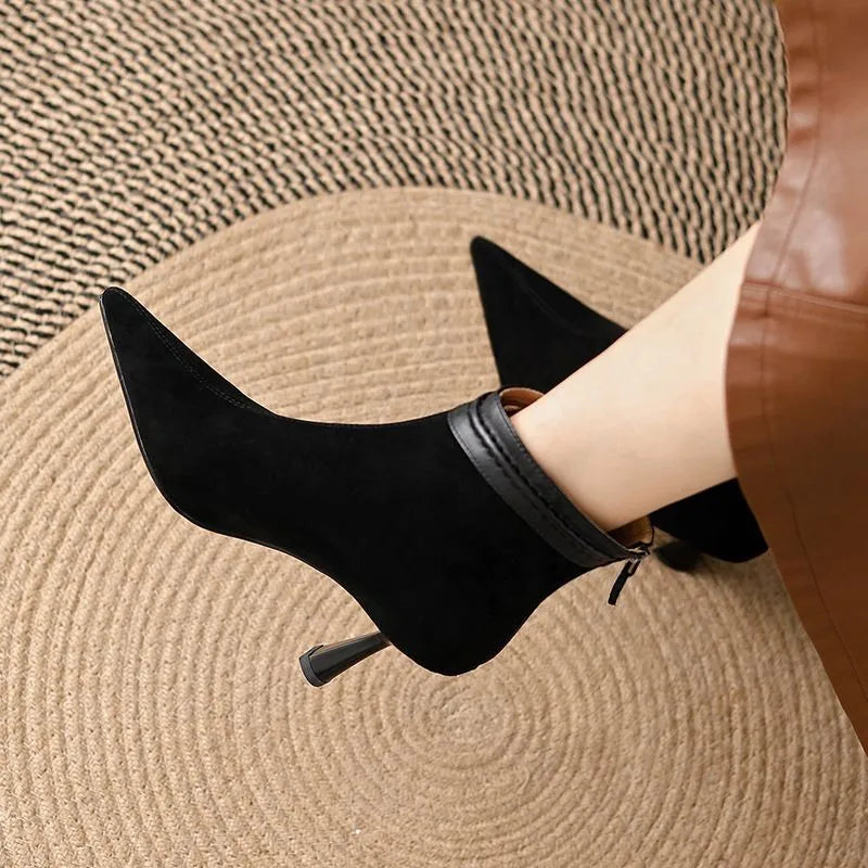 Women's Ankle Boots with a Support Sole | Sleek Tapered Line and Soft Uppers for Long Days | Size 5-10.5, 2 Colors