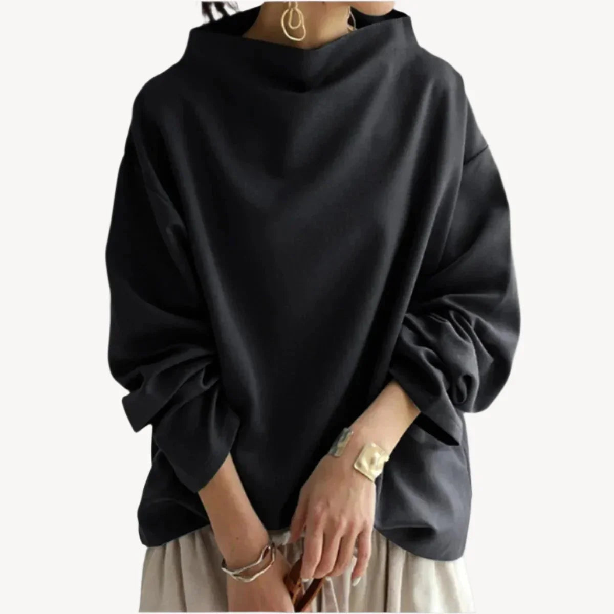 Women's Sweater with Oversized Fit | Size S-3XL | Black