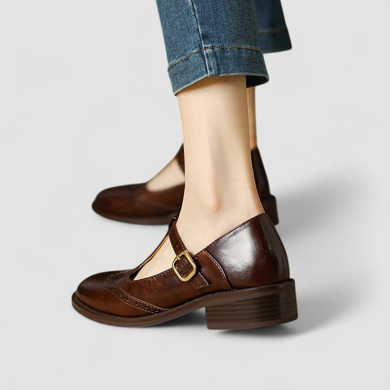 Women's Ballet Flats with Strap | Round Toe Shoes with a Padded Footbed and Flexible Sole | Size 6-10.5, 3 Colors