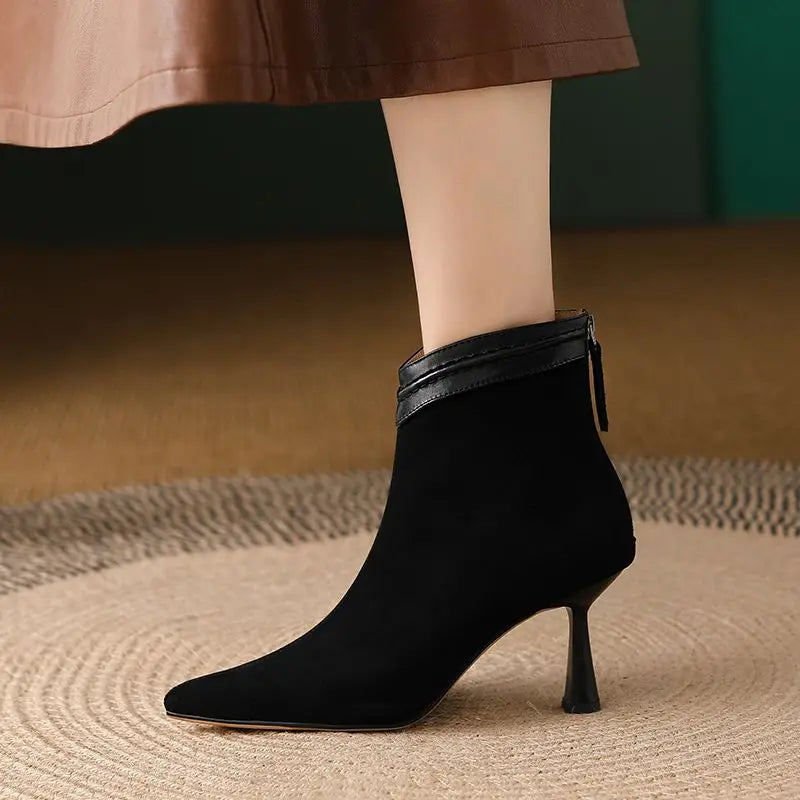 Women's Ankle Boots with a Support Sole | Sleek Tapered Line and Soft Uppers for Long Days | Size 5-10.5, 2 Colors