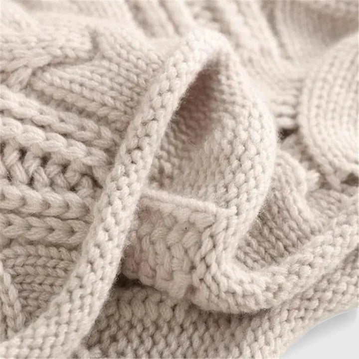 Women's Soft Knit Sweater | Smooth Draping Fit, Long Sleeves, Layers Neatly Under Coats | Sizes S-3XL | Blue and Beige