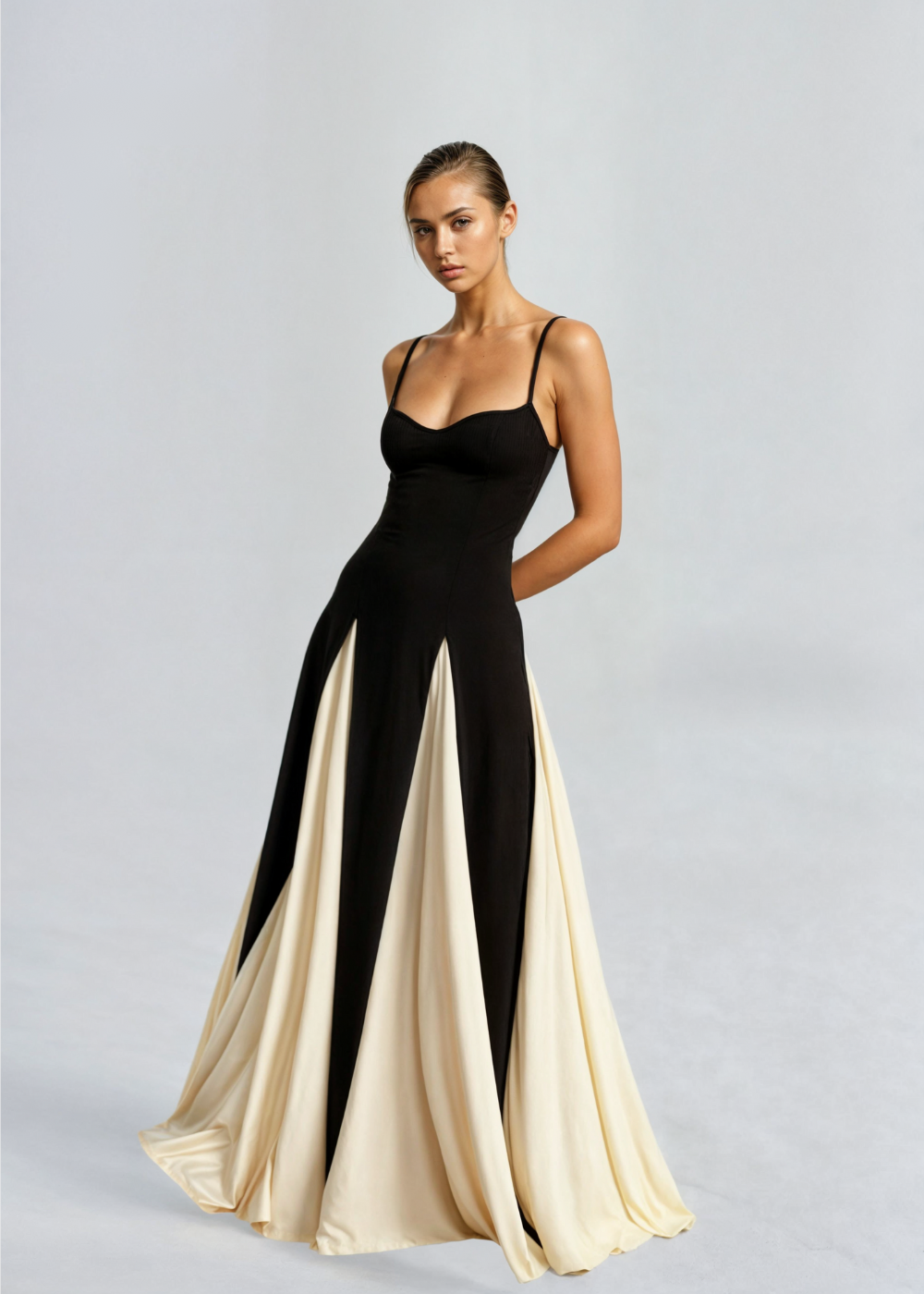 Elegant Maxi Dress with Draped Silhouette