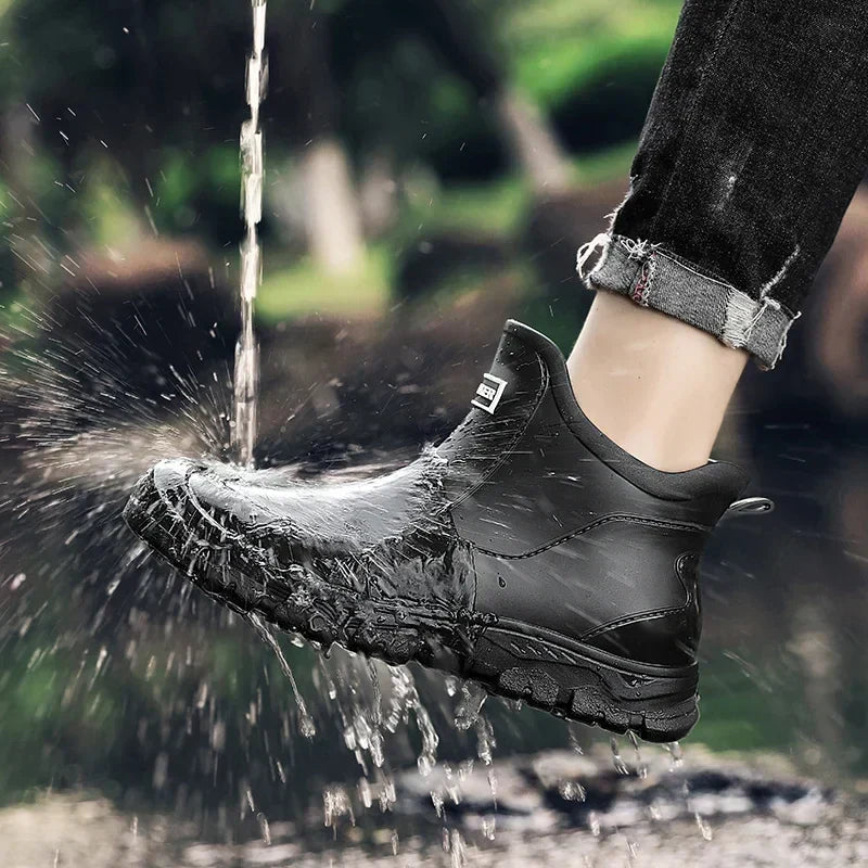 Women's Waterproof Knee High Rain Boots | Supportive Sole with Smooth Clean Profile | Size 6-10.5, Black or Beige