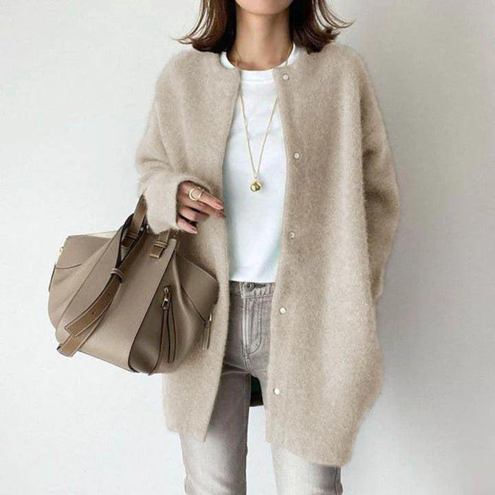 Women's Relaxed Fit Winter Coat with Pockets | Warm Hip-Length Outerwear for Easy Layering | Size XS-2XL