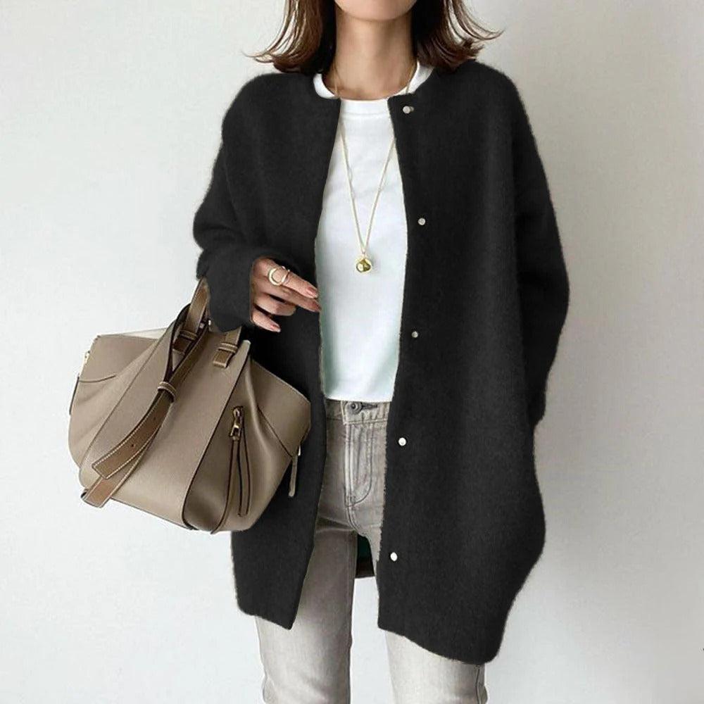 Women's Relaxed Fit Winter Coat with Pockets | Warm Hip-Length Outerwear for Easy Layering | Size XS-2XL