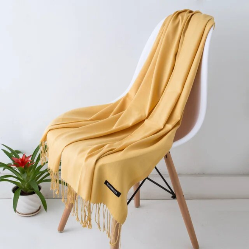Women's Cashmere Wool Scarf, 200 x 70 cm | Acrylic Blend, Fringed Ends, Breathable | Available in 9 Colors