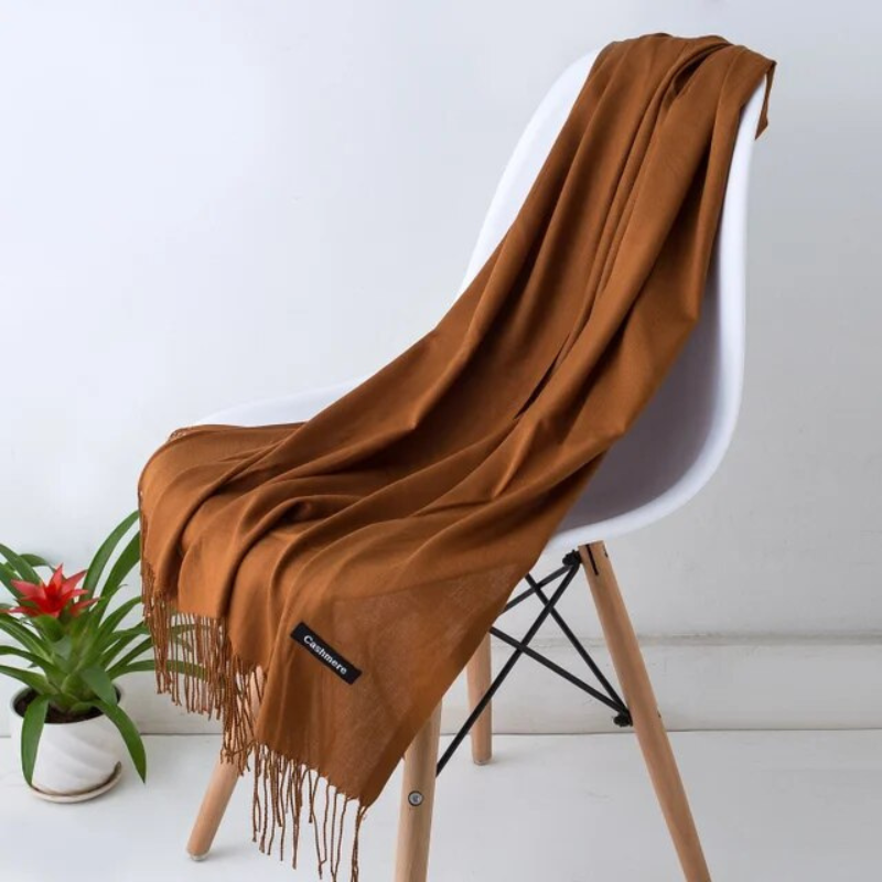 Women's Cashmere Wool Scarf, 200 x 70 cm | Acrylic Blend, Fringed Ends, Breathable | Available in 9 Colors