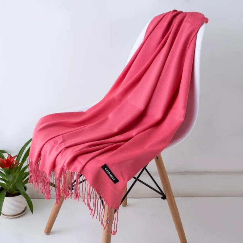 Women's Cashmere Wool Scarf, 200 x 70 cm | Acrylic Blend, Fringed Ends, Breathable | Available in 9 Colors