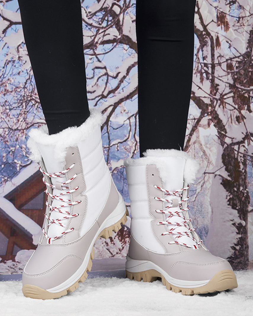 Women's Waterproof Snow Boots with Faux Fur Lining | Non-Slip Thick Sole for Ice and Winter Weather | Size 5-11