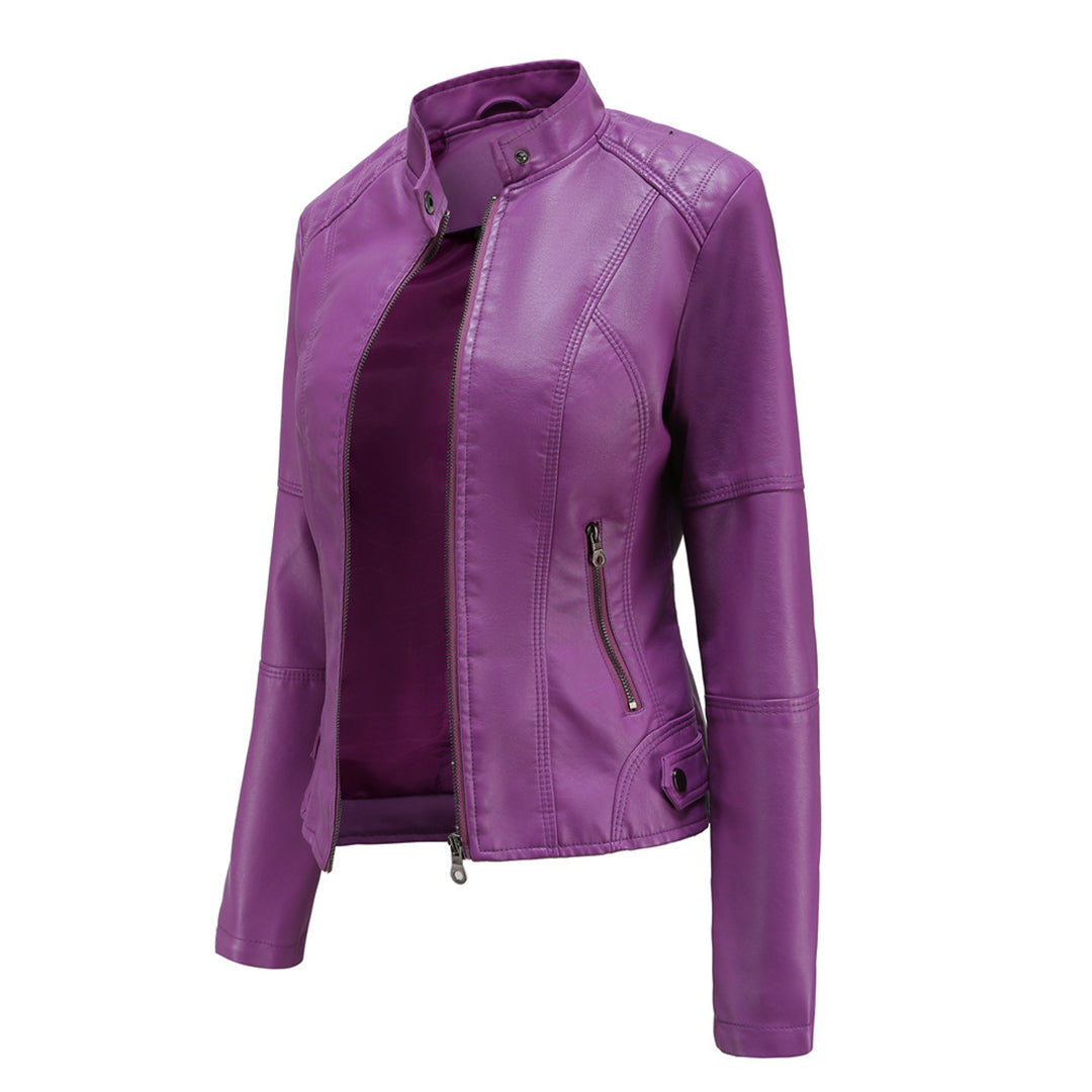 Women's Asymmetric Zip Jacket | Structured Tailored Fit, Metallic Hardware, Zip Pockets | Sizes S-3XL