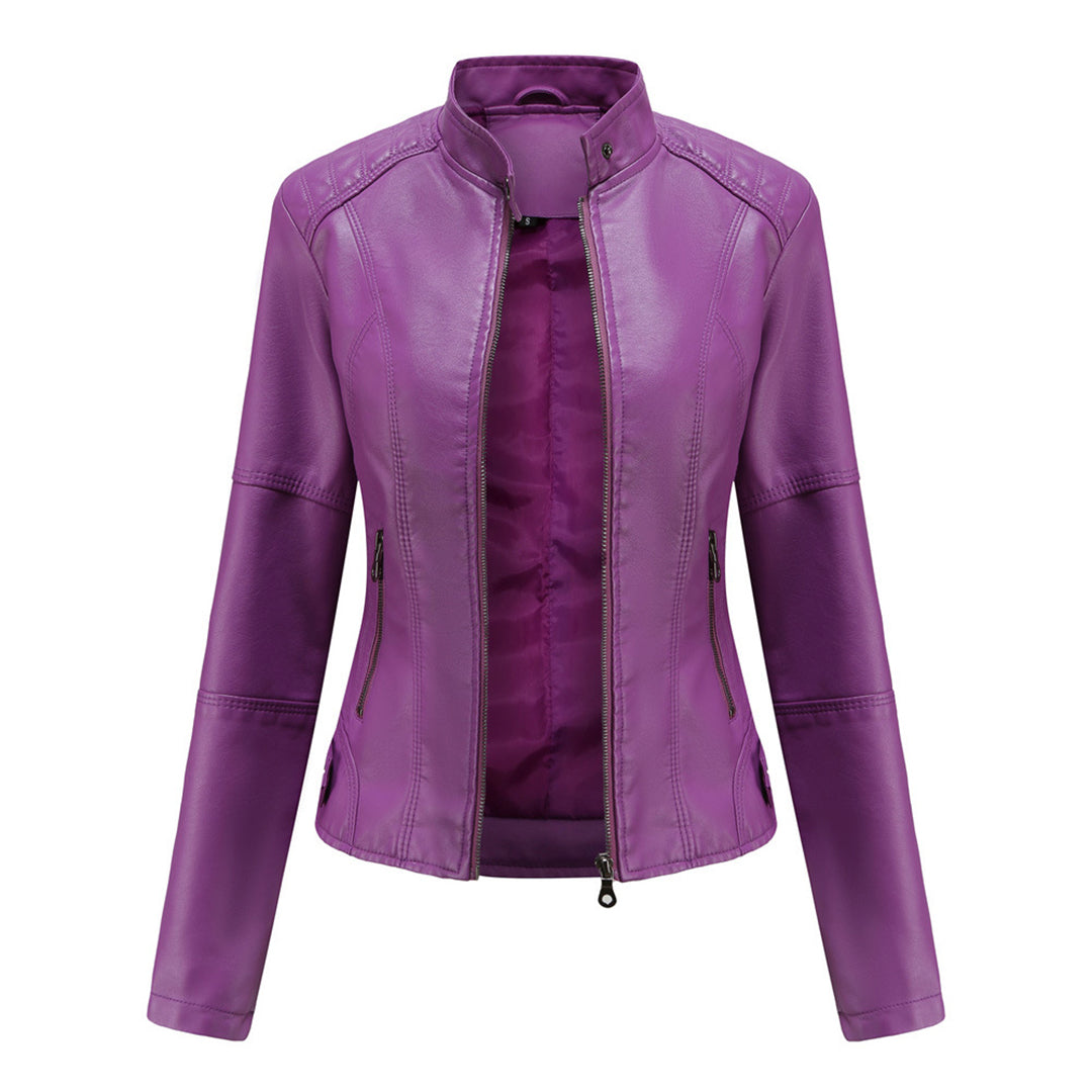 Women's Asymmetric Zip Jacket | Structured Tailored Fit, Metallic Hardware, Zip Pockets | Sizes S-3XL