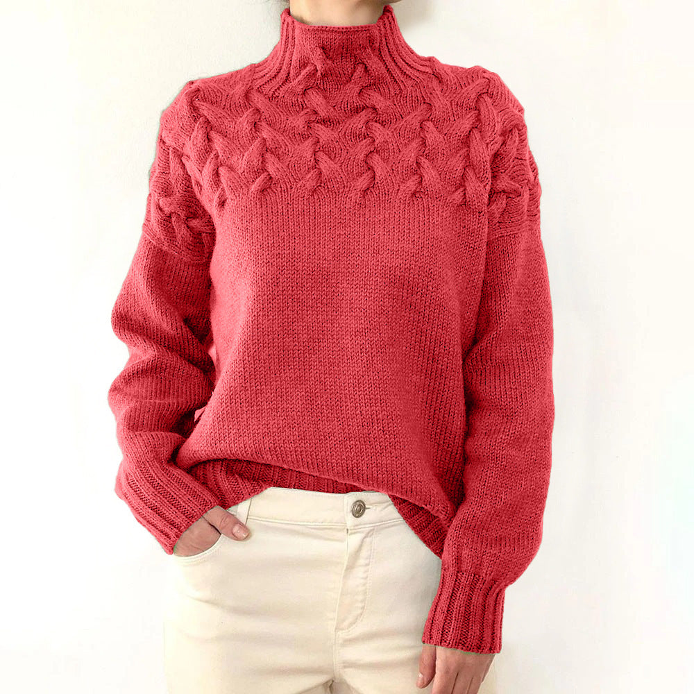 Women's Turtleneck Sweater with Embroidery | For Winter | Size S-3XL