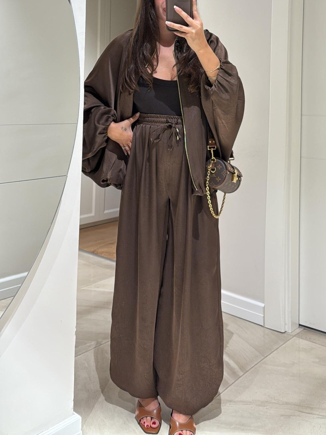 Women's Two Piece Set with a Jacket and Drawstring Waist Trousers | Relaxed Line for Travel Days | Size XS-2XL, 3 Colors