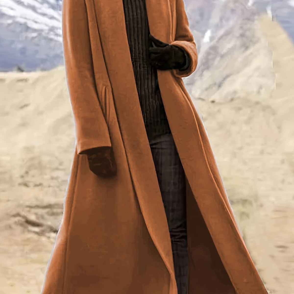 Long Womens Coat with Knit and Longline Cut | For Winter | Size 2XL-XL