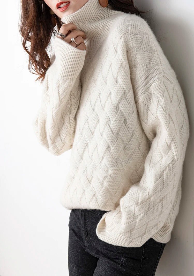 Women's Cashmere Pullover Sweater with Crew Neck | Soft Warm Knit for the Cold Season, Classic Versatile Style | Size S-2XL
