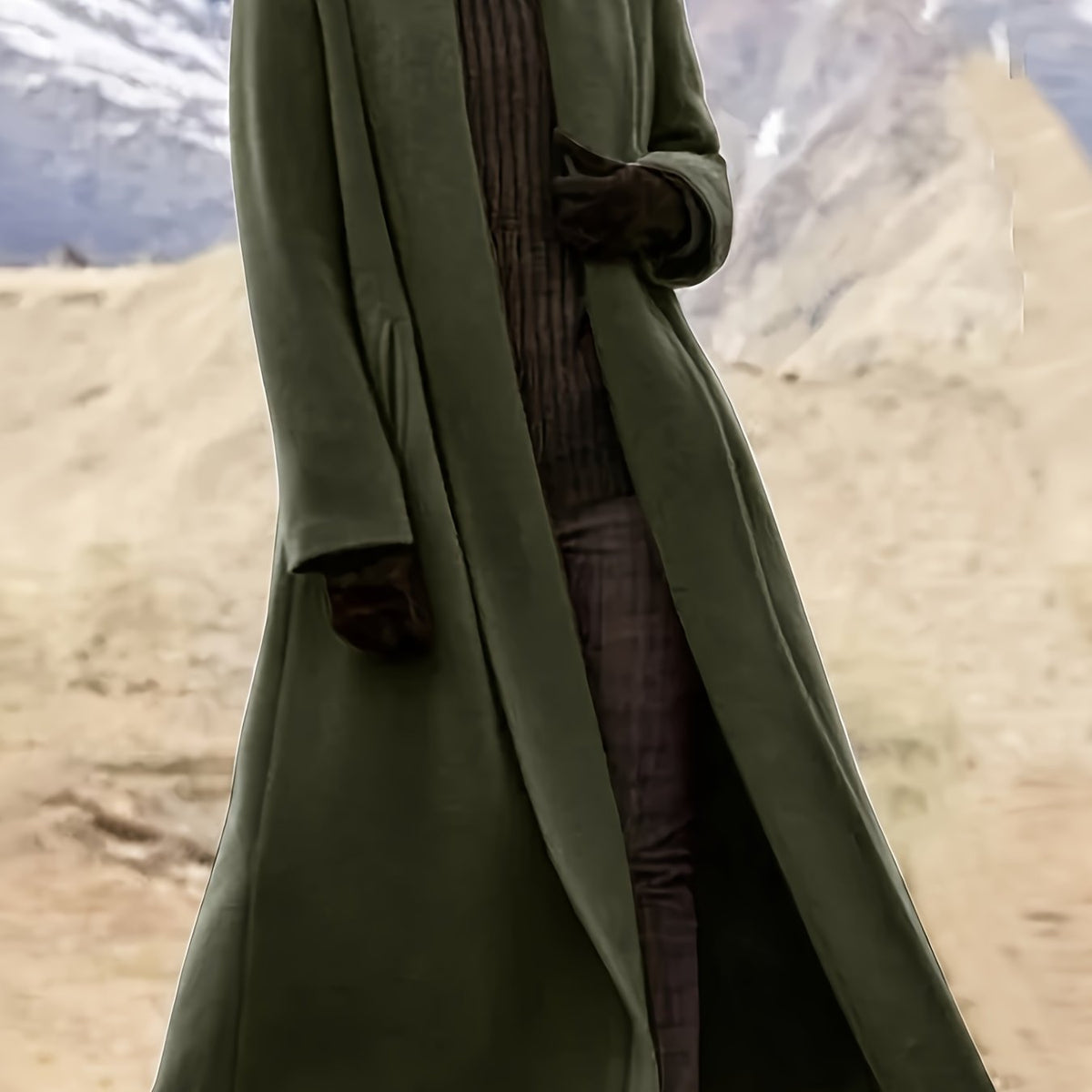 Long Womens Coat with Knit and Longline Cut | For Winter | Size 2XL-XL
