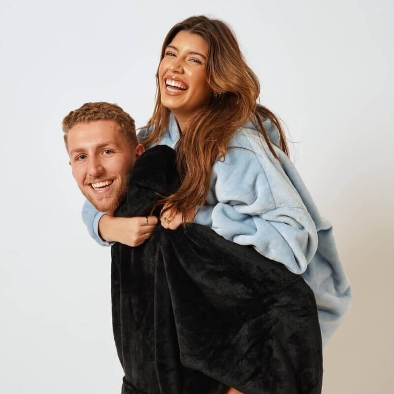 Women's Oversized Sherpa Blanket Hoodie with Flannel Fleece Outer | One Size Fits All, Machine Washable Winter Layer