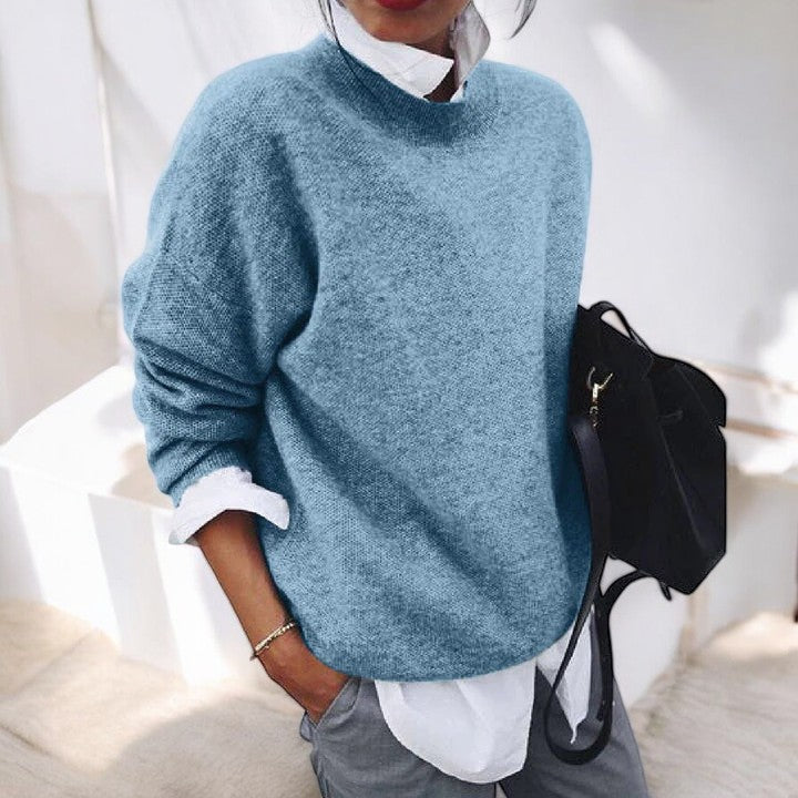 Women's Relaxed Knit Sweater | Soft Lightweight Pullover to Layer Under a Coat on Cold Days | Size S-5XL, 5 Colors