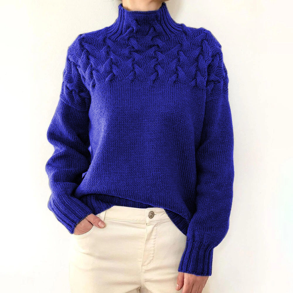 Women's Turtleneck Sweater with Embroidery | For Winter | Size S-3XL