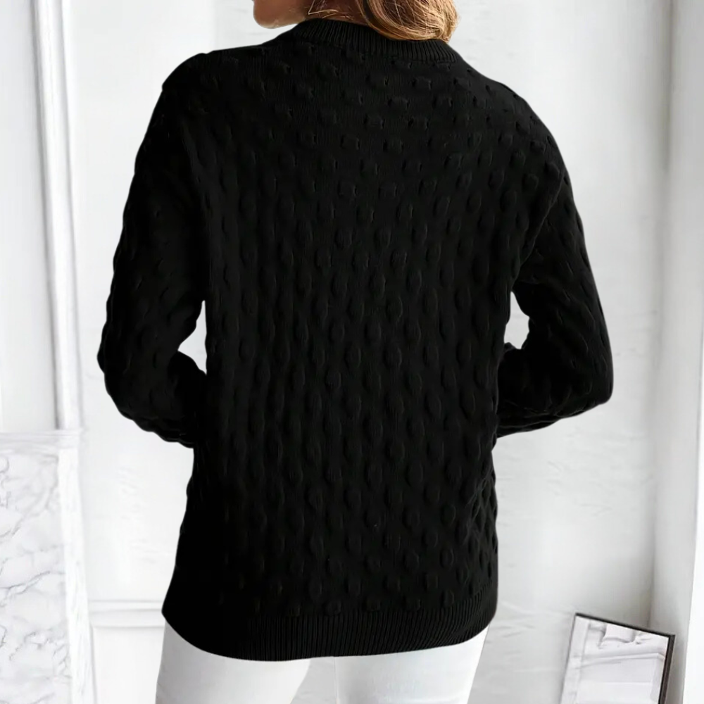 Women's Cashmere Cable Knit Sweater with Crew Neck | Long Sleeve Pullover with Ribbed Cuffs and Hem | Size S-2XL