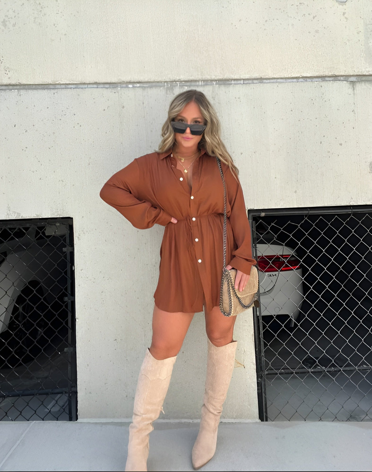 Women's Button-Down Shirt Dress | Classic Collar, Long Sleeves, Relaxed Everyday Fit | Sizes S-XL | 10 Colorways