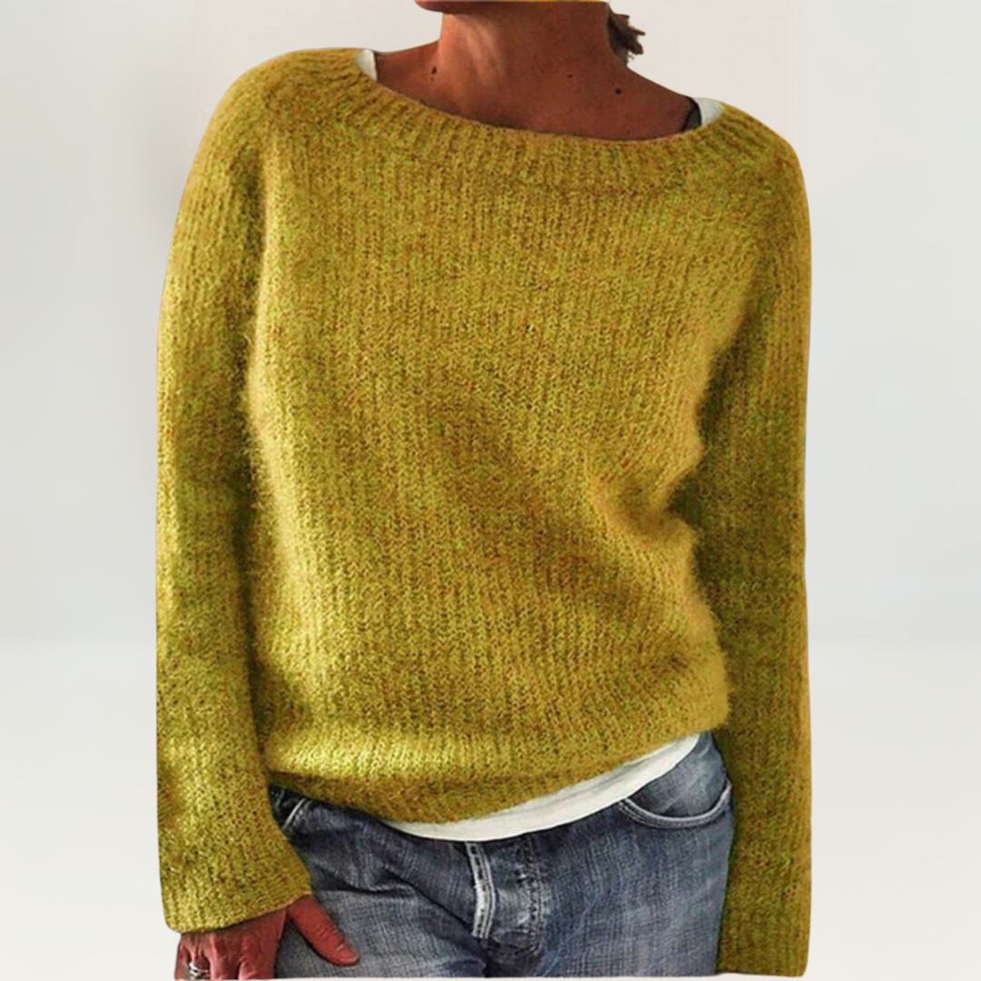 Women's Boat Neck Knit Pullover | Wide Open Neckline, Relaxed Roomy Fit, Long Sleeves | Sizes S-5XL | 7 Colorways