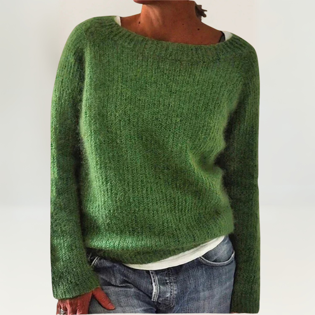 Women's Boat Neck Knit Pullover | Wide Open Neckline, Relaxed Roomy Fit, Long Sleeves | Sizes S-5XL | 7 Colorways