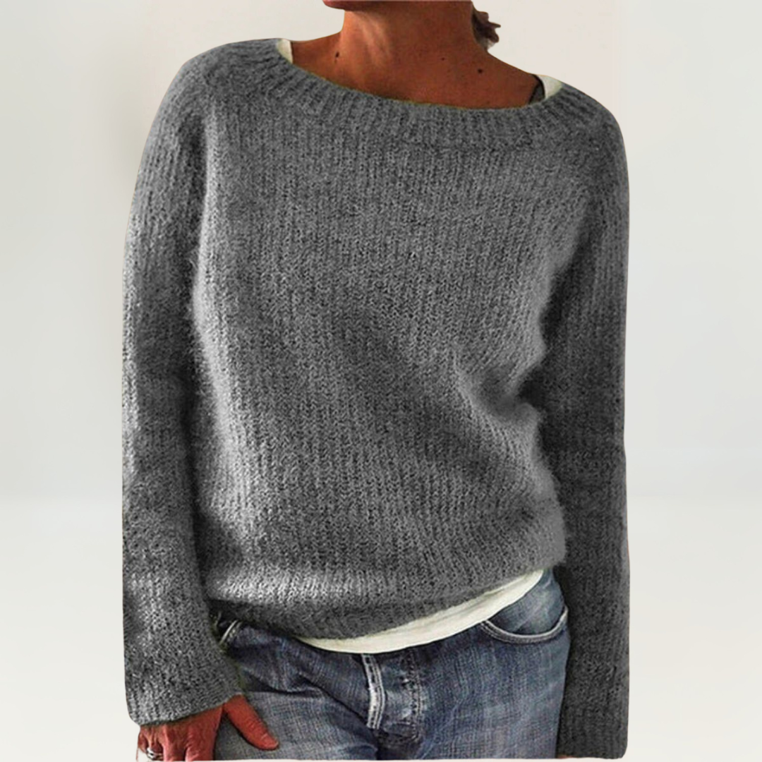Women's Boat Neck Knit Pullover | Wide Open Neckline, Relaxed Roomy Fit, Long Sleeves | Sizes S-5XL | 7 Colorways
