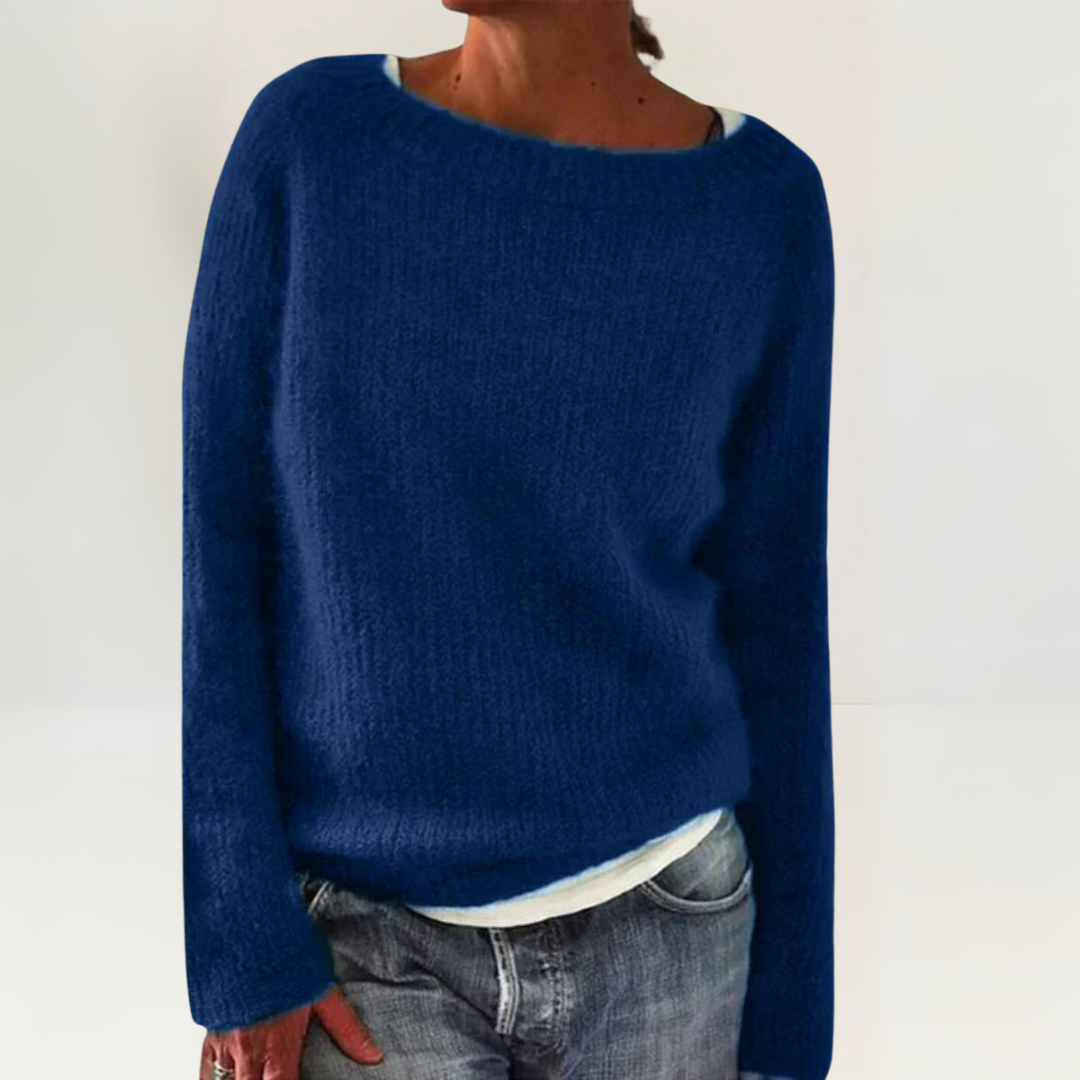 Women's Boat Neck Knit Pullover | Wide Open Neckline, Relaxed Roomy Fit, Long Sleeves | Sizes S-5XL | 7 Colorways