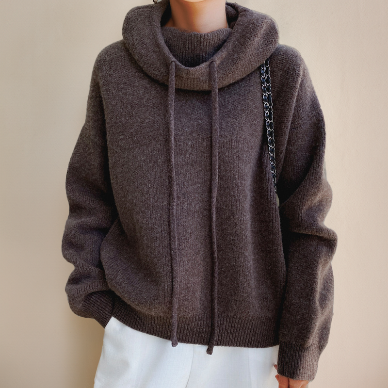 Women's Turtleneck Sweater | Size S-3XL | Green, Grey, Brown, Blue