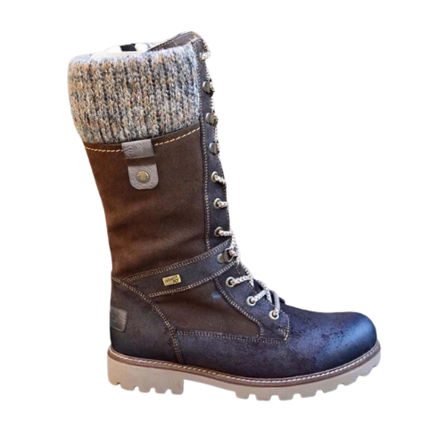 Women's Winter Boots with Lace-Up Front | Mid-Calf Shaft, Knit Cuff and Side Zip | Sizes 5.5-10, 2 Colors