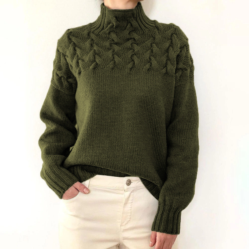 Women's Turtleneck Sweater with Embroidery | For Winter | Size S-3XL