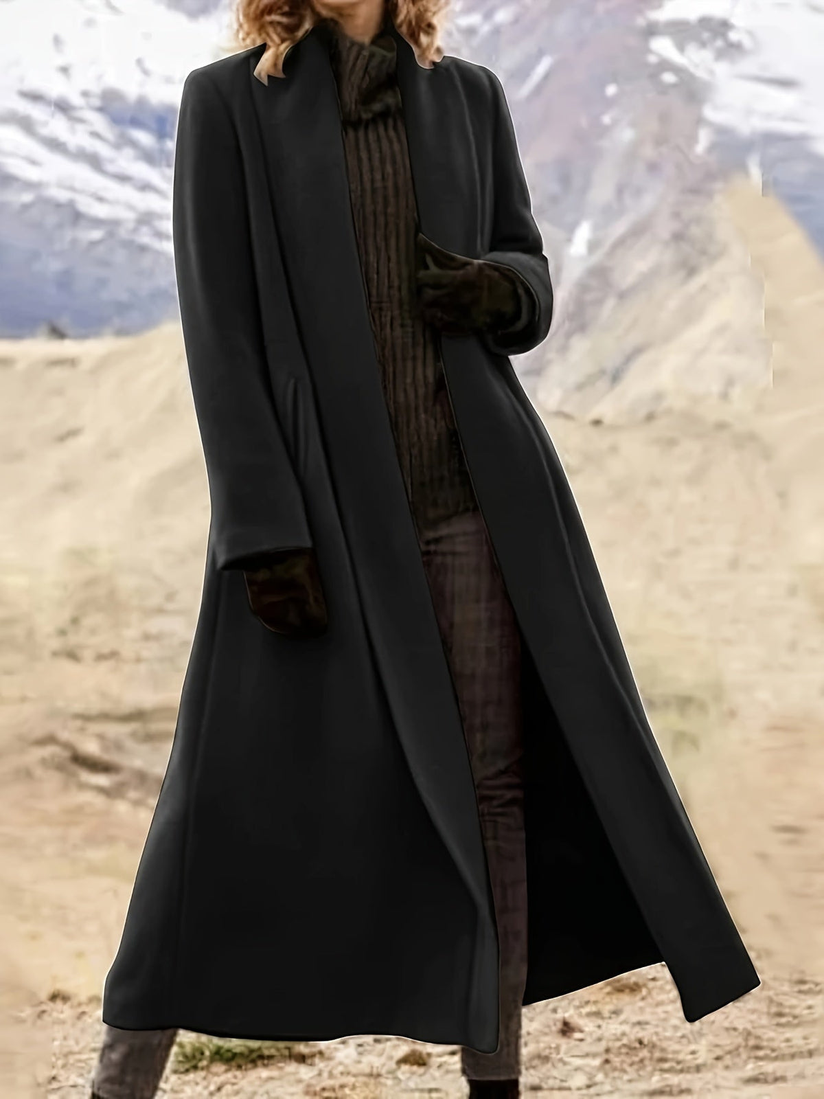 Long Womens Coat with Knit and Longline Cut | For Winter | Size 2XL-XL