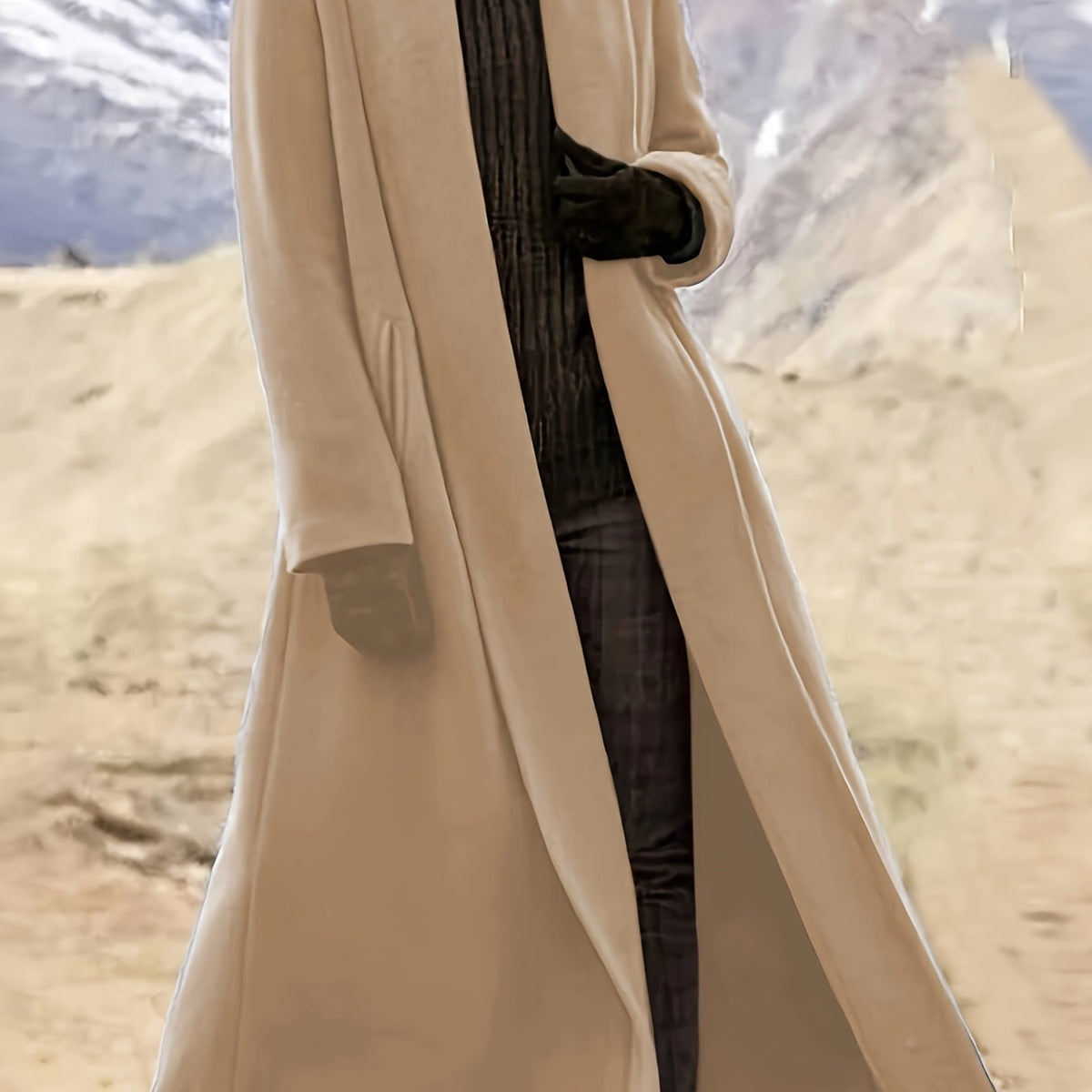 Long Womens Coat with Knit and Longline Cut | For Winter | Size 2XL-XL