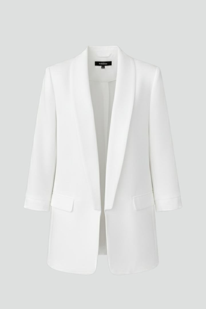 Women's Fitted Wrap Collar Blazer | Button Front Tailored Jacket, Long Sleeve | Sizes S to 3XL | 5 Colors for Work