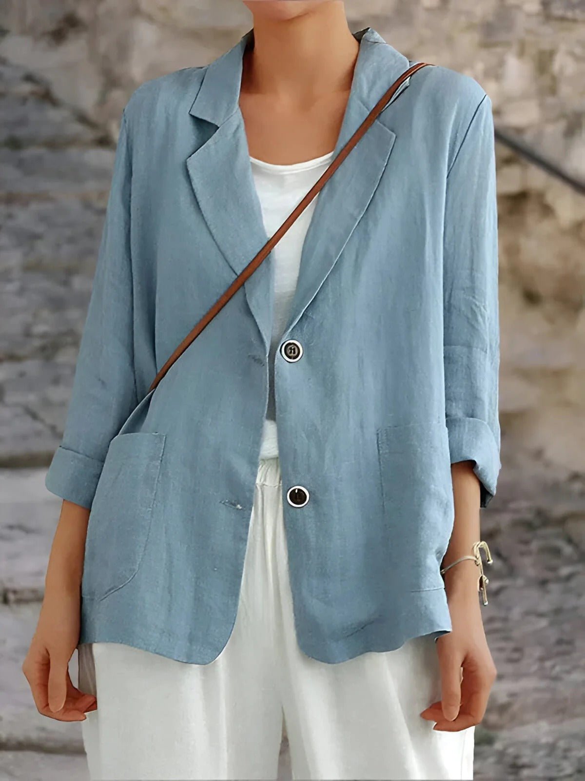 Women's Double-Breasted Tailored Blazer | Peak Lapels, Structured Shoulder, Functional Side Pockets | 4 Colors