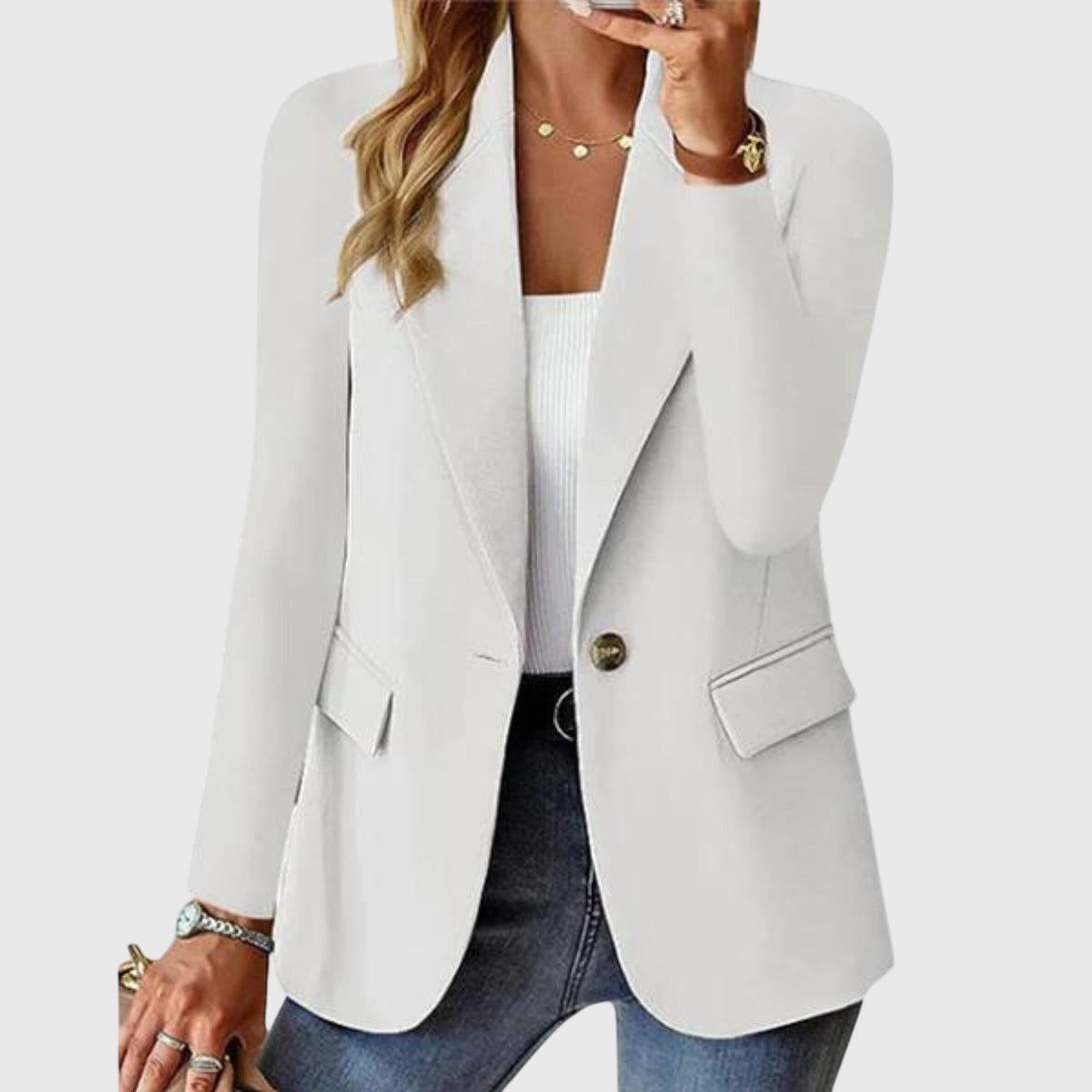 Women's Lightweight Structured Blazer in Wrinkle-Resistant Fabric | Breathable Formal Jacket for Work | Size S-2XL