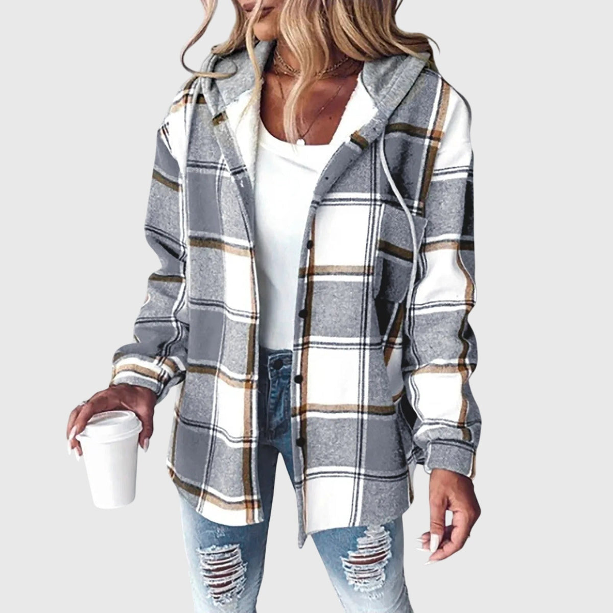 Women's Button Front Jacket with Relaxed Drape | Casual Layering Outerwear for Every Season | Size S-3XL
