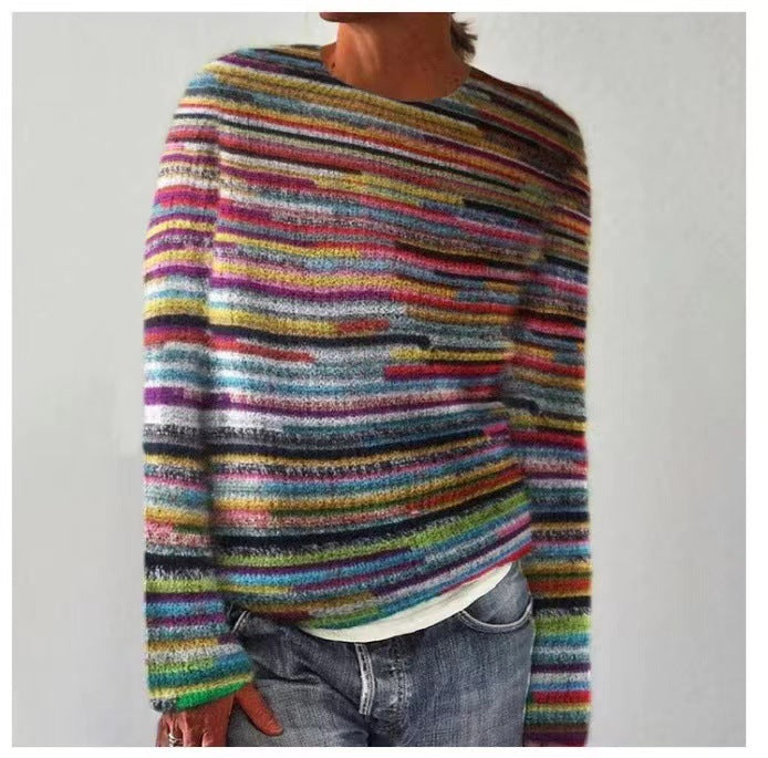 Women's Nordic Fair Isle Knit Sweater | Patterned Yoke and Cuffs, Crew Neck, Relaxed Pullover Fit | 5 Colorways