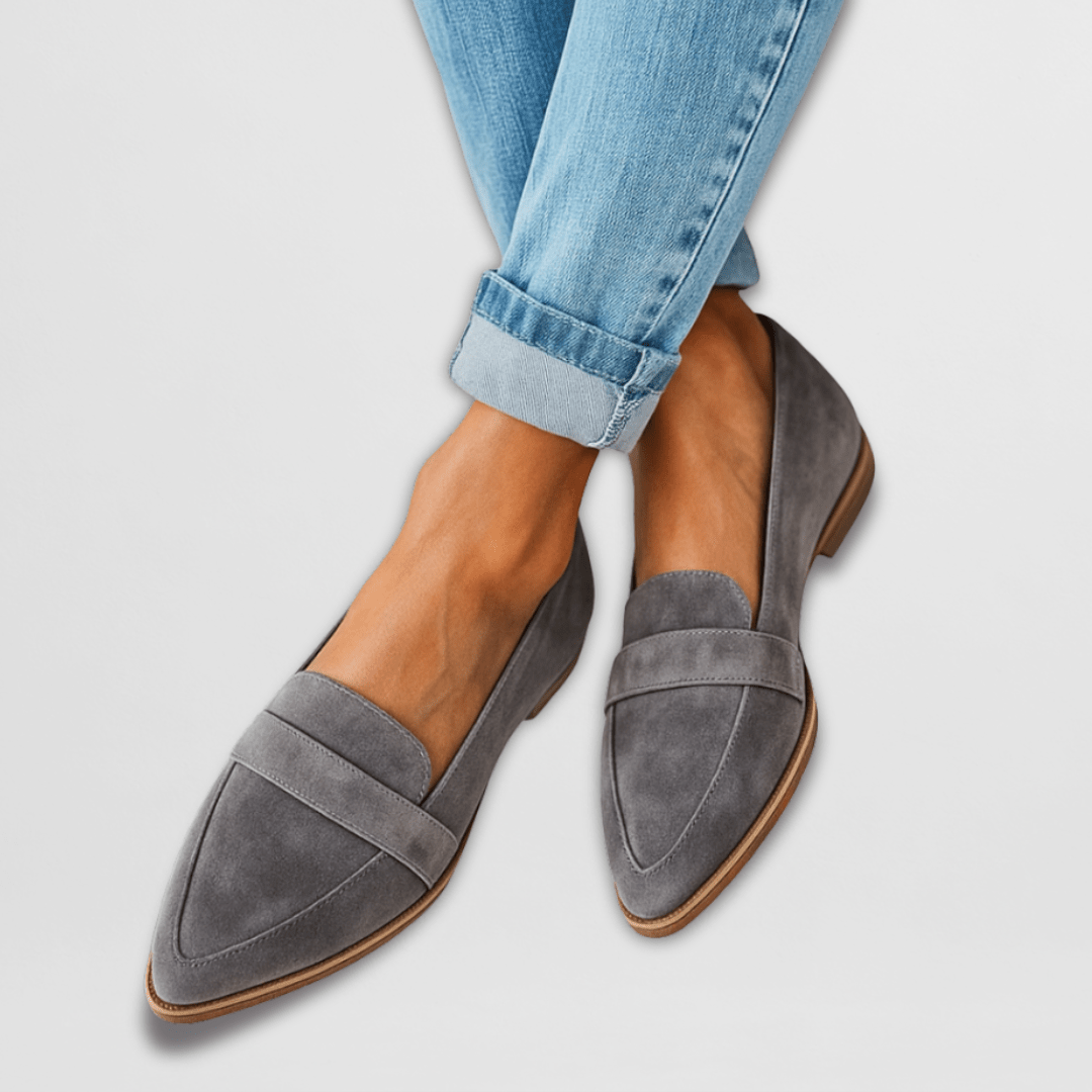 Women's Pointed Toe Loafers | Slip-On Flat Shoes with Penny Strap | US 5.5 to 12 | 4 Colors Including Khaki and Brown