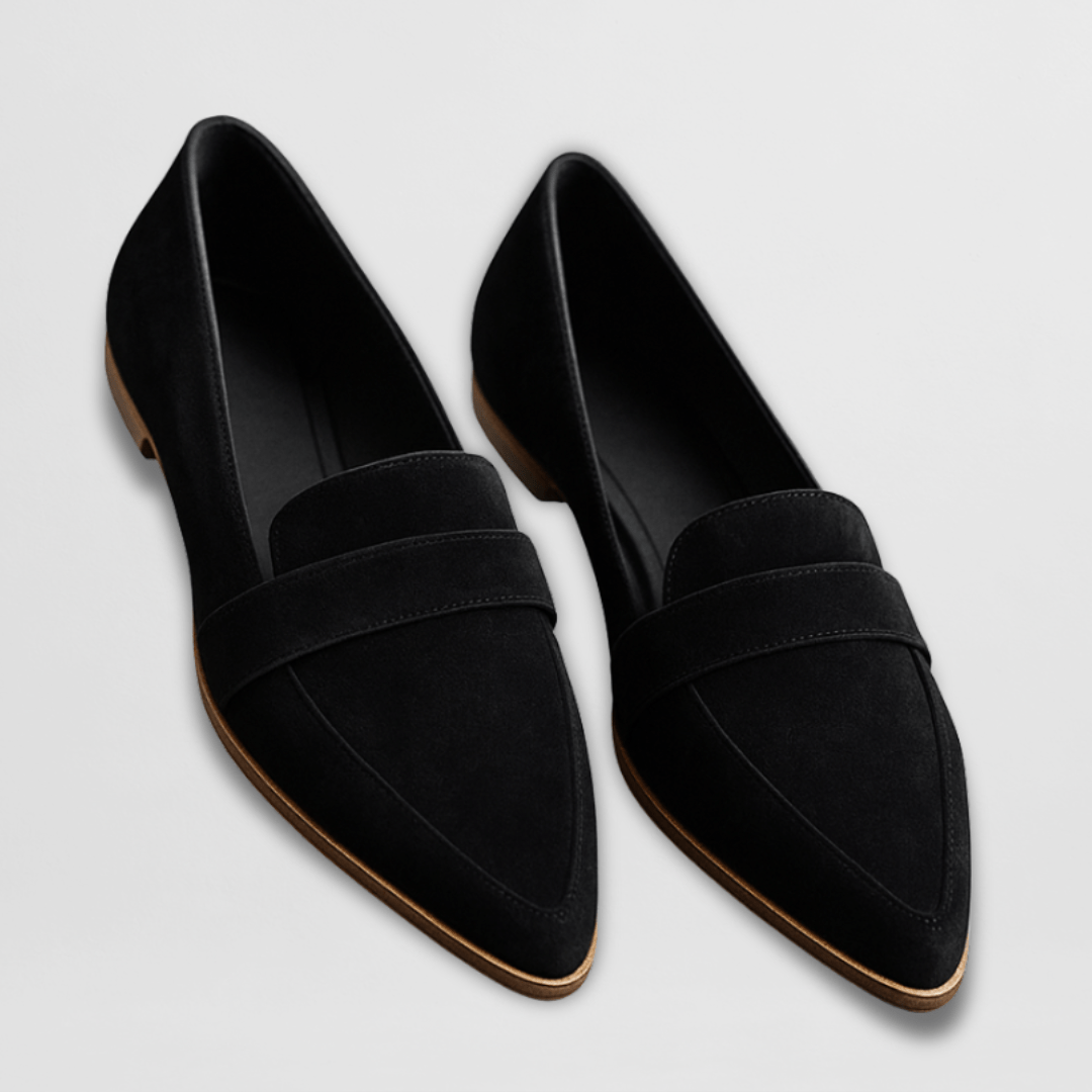 Women's Pointed Toe Loafers | Slip-On Flat Shoes with Penny Strap | US 5.5 to 12 | 4 Colors Including Khaki and Brown