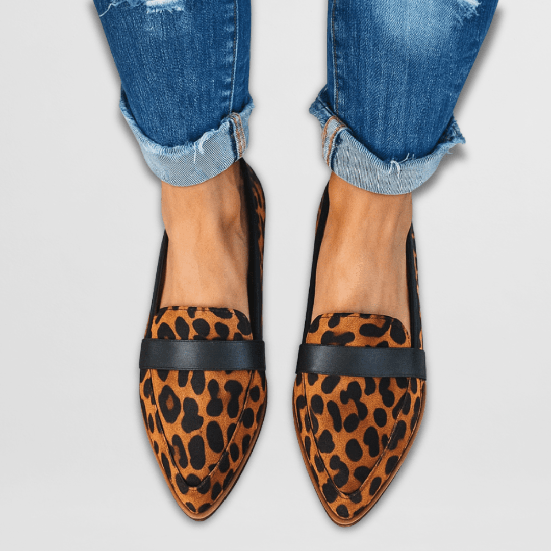 Women's Pointed Toe Loafers | Slip-On Flat Shoes with Penny Strap | US 5.5 to 12 | 4 Colors Including Khaki and Brown