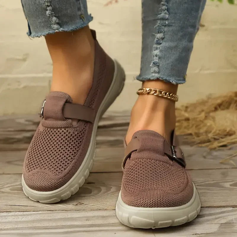 Women's Mary Jane Comfort Shoes | Buckle Strap Flats with Cushioned Insole | US 6 to 9.5 | 3 Colors Including Beige and Brown