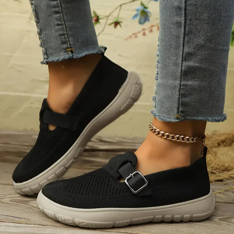 Women's Mary Jane Comfort Shoes | Buckle Strap Flats with Cushioned Insole | US 6 to 9.5 | 3 Colors Including Beige and Brown