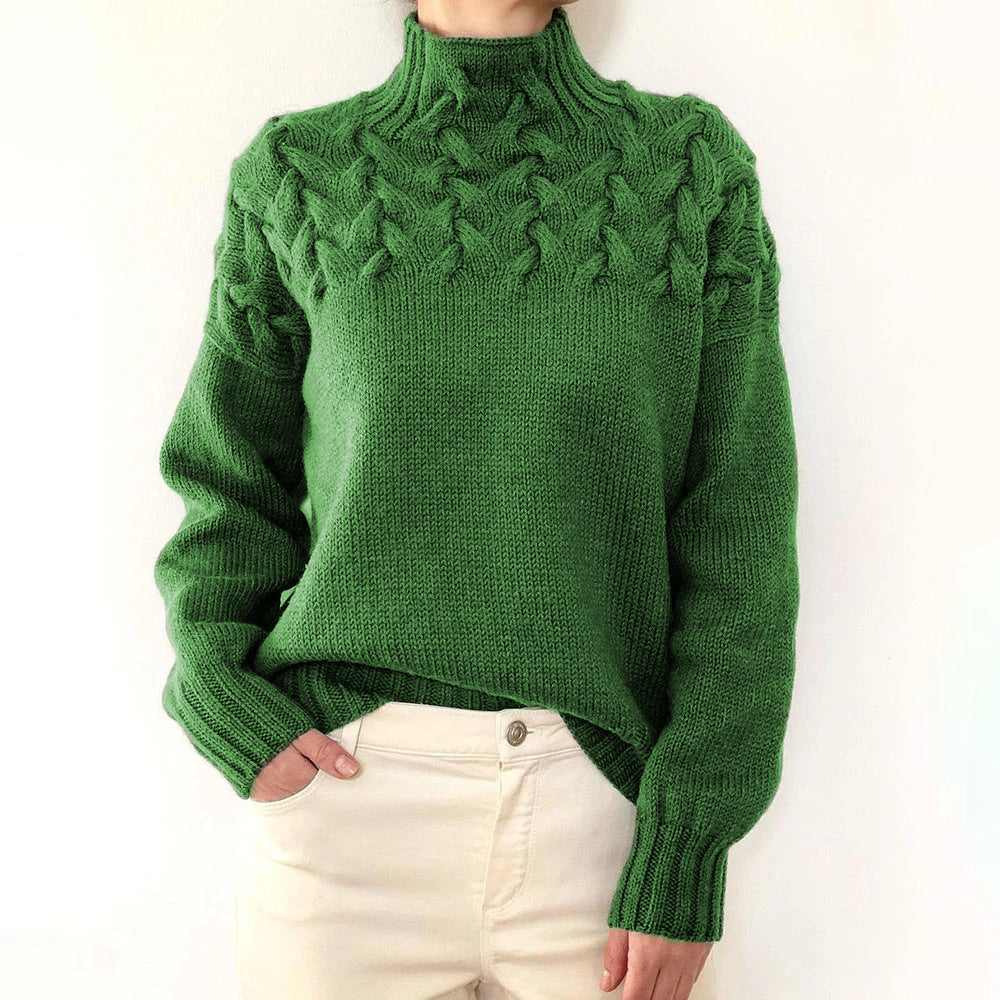 Women's Turtleneck Sweater with Embroidery | For Winter | Size S-3XL