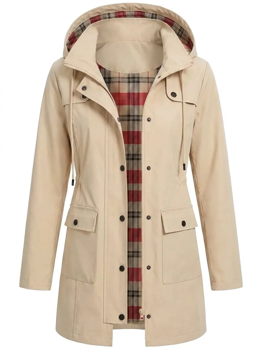 Women's Hooded Parka Jacket with Adjustable Belt | Waterproof, Windproof and Lined with Button Front | Size S-3XL