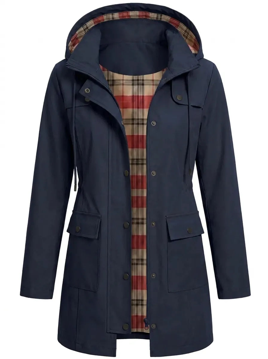 Women's Hooded Parka Jacket with Adjustable Belt | Waterproof, Windproof and Lined with Button Front | Size S-3XL