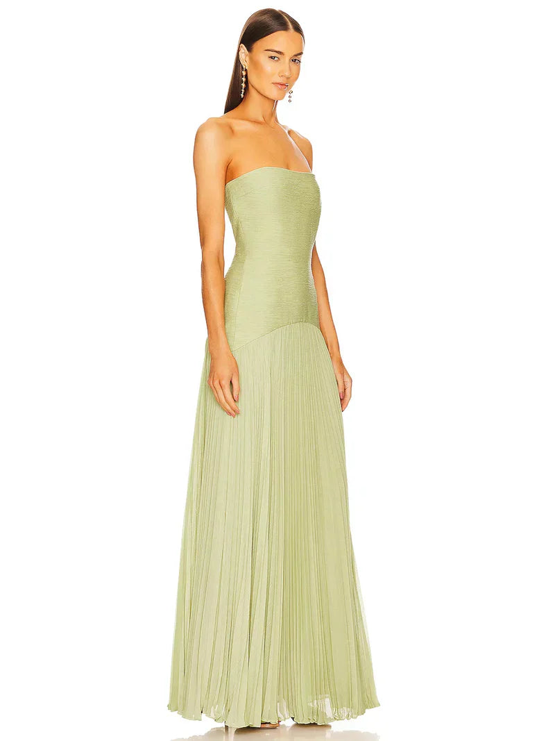 Maxi Dress with Drop Waist and Flowing Silhouette